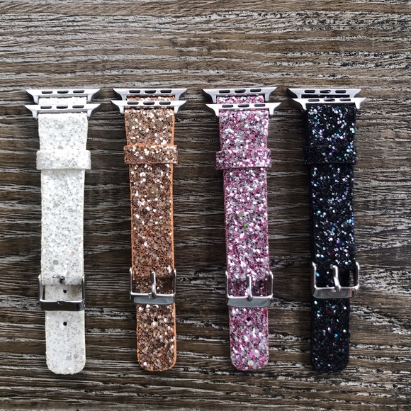 Glitter Leather Smart Watch Bands - Picture 1 of 5